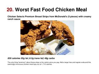 20. Worst Fast Food Chicken Meal