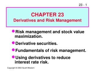 CHAPTER 23 Derivatives and Risk Management