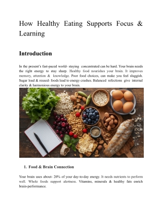 How Healthy Eating Supports Focus & Learning  - NutriNest