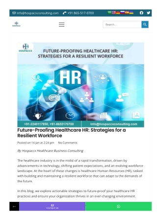 Future-Proof Healthcare HR: Build A Resilient Workforce