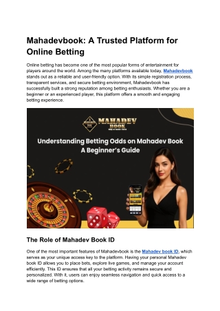Mahadevbook_ A Trusted Platform for Online Betting