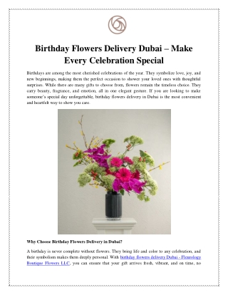 Birthday Flowers Delivery Dubai – Make Every Celebration Special