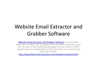 Website Email Extractor and Grabber Software