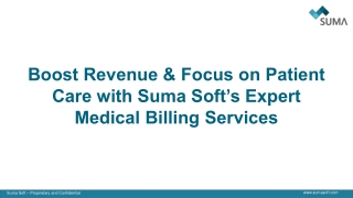 Medical Billing Services by Suma Soft