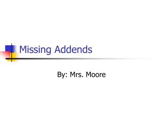 Missing Addends