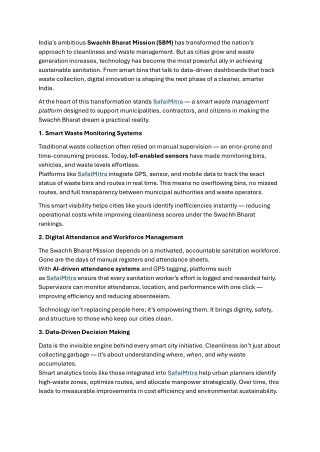 The Role of Technology in Supporting Swachh Bharat Mission