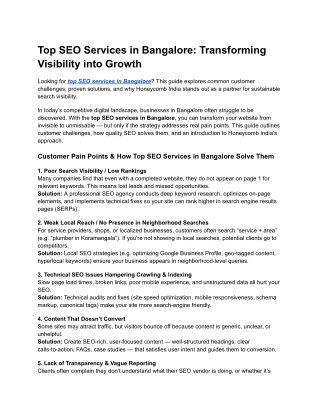 Top SEO Services in Bangalore_ Transforming Visibility into Growth