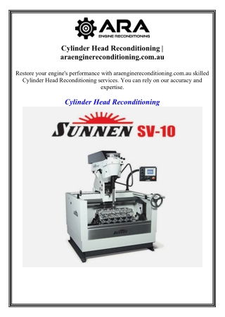 Cylinder Head Reconditioning  araenginereconditioning.com.au