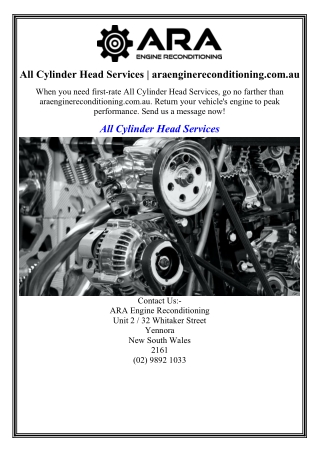 All Cylinder Head Services araenginereconditioning.com.au