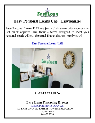 Easy Personal Loans Uae  Easyloan.ae