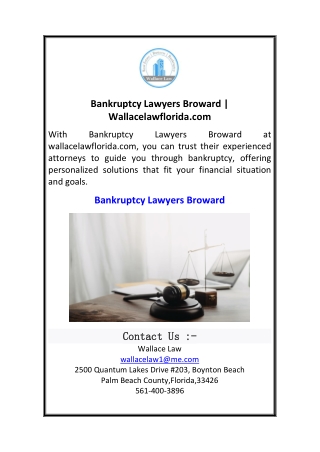 Bankruptcy Lawyers Broward  Wallacelawflorida.com