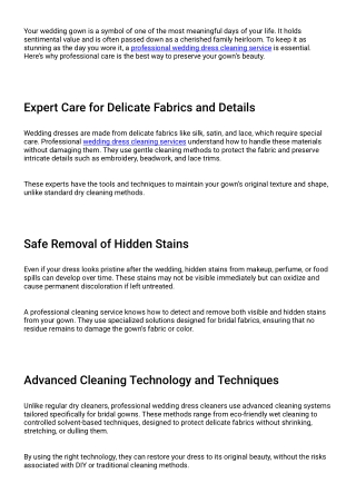 How Expert Wedding Dress Cleaning Helps Maintain Your Gown’s Lasting Beauty