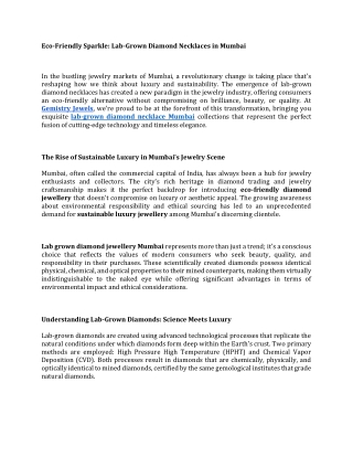 Eco-Friendly Sparkle Lab-Grown Diamond Necklaces in Mumbai