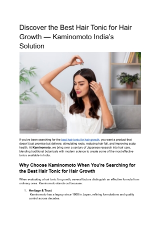 Best Hair Tonic for Hair Growth