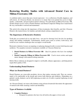 Restoring Healthy Smiles with Advanced Dental Care in Milton Freewater, OR