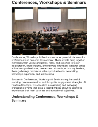 Conferences, Workshops & Seminars