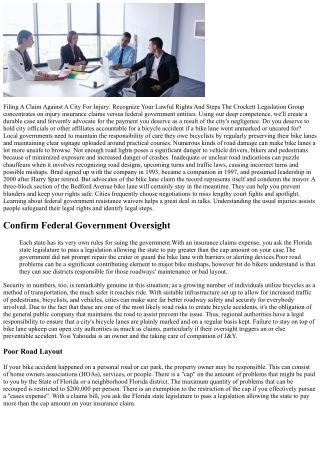 Is It Possible For Cyclists To File Legal Actions Against Cities For Road Hazard