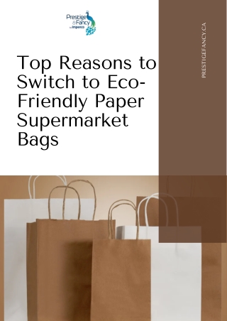 Top Reasons to Switch to Eco-Friendly Paper Supermarket Bags