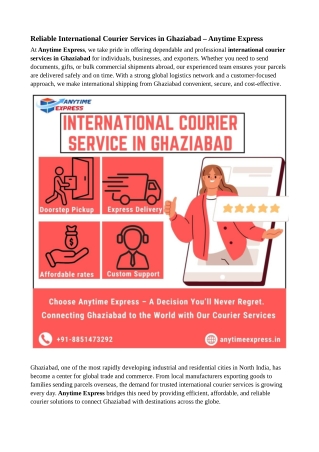 International courier Ghaziabad
