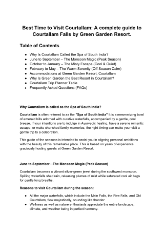 Private falls resort in Kutralam, Tenkasi