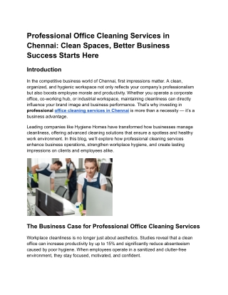 Professional Office Cleaning Services in Chennai_ Clean Spaces, Better Business Success Starts Here