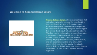 Experience the Sky: Arizona Balloon Safaris and Hot Air Balloons Phoenix