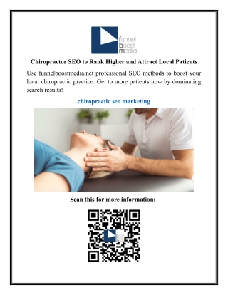 Chiropractor SEO to Rank Higher and Attract Local Patients