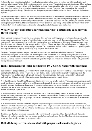 Cheap Dumpster Rental Near Me: Jacksonville’s Dumpster Champs Delivers