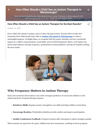 Autism Therapist Center in Mississauga