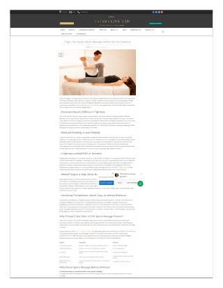 5 Signs You Need a Sports Massage | 5 Star Clinic Preston