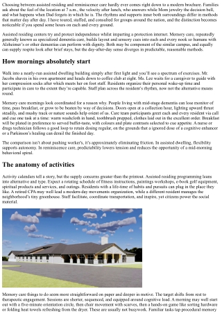 Daily Life in Assisted Living vs Memory Care: Activities, Routines, and Staffing