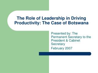the role of political leadership in the role of political leadership in