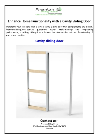 Enhance Home Functionality with a Cavity Sliding Door