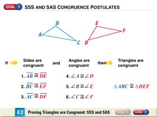 SSS AND SAS C ONGRUENCE P OSTULATES