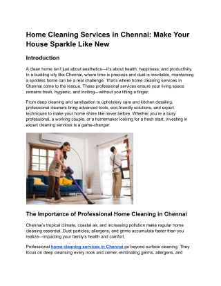 Home Cleaning Services in Chennai_ Make Your House Sparkle Like New
