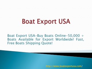 Boat Export USA