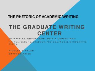 The Rhetoric of Academic Writing
