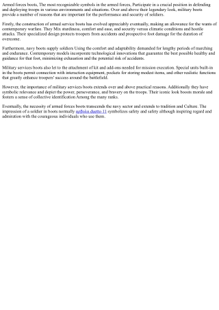 The Heart and Sole of the Military: The Importance of Quality Footwear