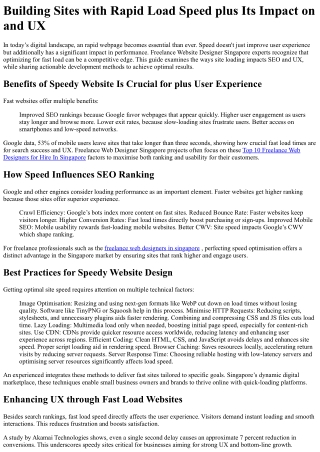 Create Websites That Load Fast and Rank High