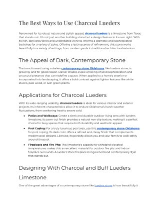 The Best Ways to Use Charcoal Lueders