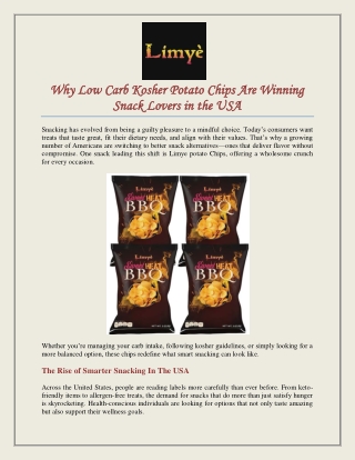 Why Low Carb Kosher Potato Chips Are Winning Snack Lovers in the USA