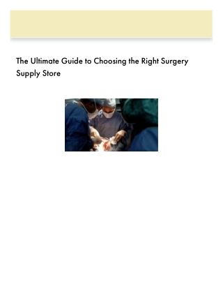 Surgery Supply Store