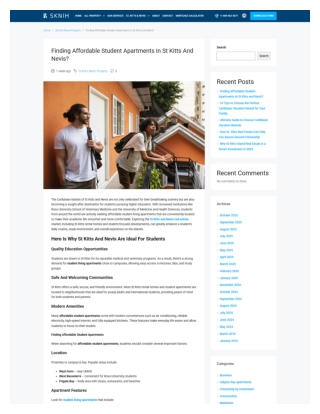 Affordable Student Apartments in St. Kitts & Nevis_ A Comprehensive Guide