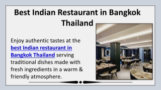 Best Indian Restaurant in Bangkok Thailand