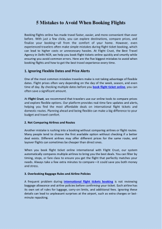 5 Mistakes to Avoid When Booking Flights