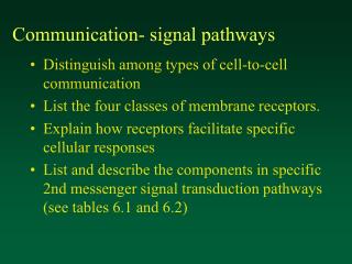 Communication- signal pathways