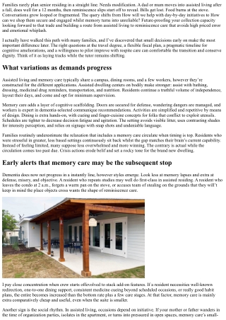 Future-Proofing Your Choice: Planning for Progression from Assisted Living to Me
