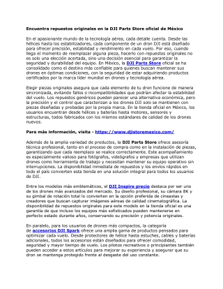 Encuentra repuestos originales en la DJI Parts Store oficial de México