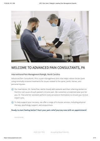 Back Pain Treatment In Raleigh