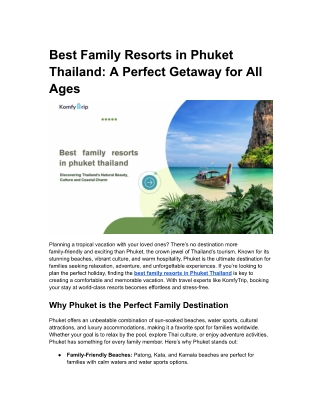 best family resorts in phuket thailand